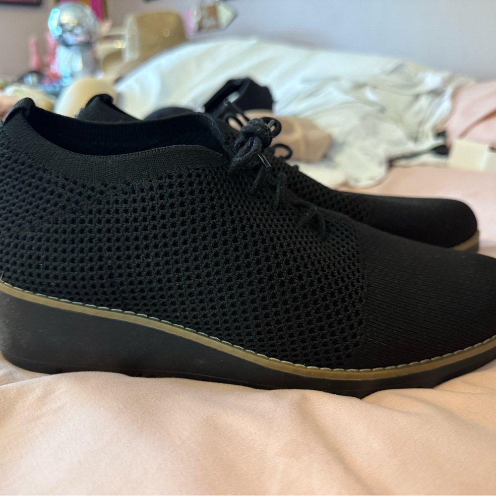 Anne Klein Black Knit Sneakers
